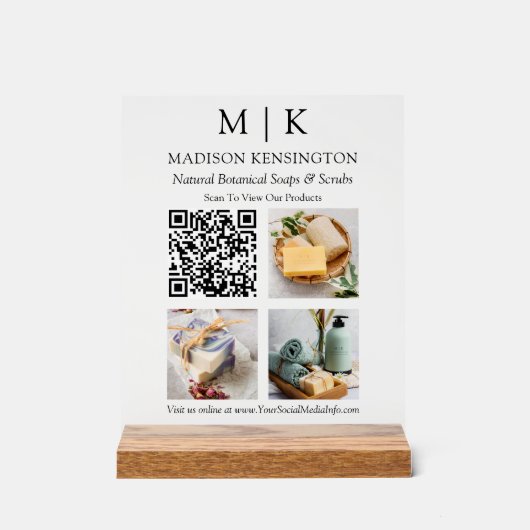Monogramme ou ajouter un logo Business QR Code 3 P (Recto)