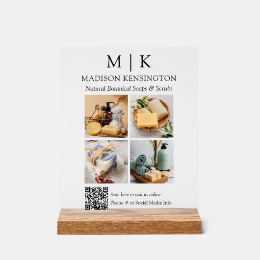 Monogramme ou ajouter un logo Business QR Code 4 P (Recto)