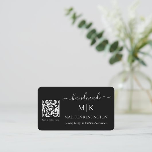 Monogramme ou ajouter un logo Carte QR professionn (Debout devant)