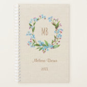Monogramme Oublier-Me-Pas De Courbe Bleu Beige Rus (Devant)