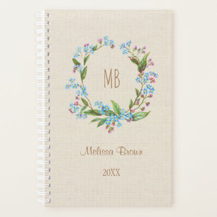 Monogramme Oublier-Me-Pas De Courbe Bleu Beige Rus