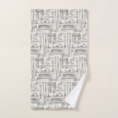 Monogramme Outils main Vintage Motif Carpenter (Serviette à main)