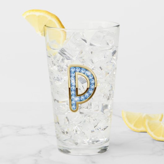 Monogramme P - Verre de 16 oz (Devant glace)
