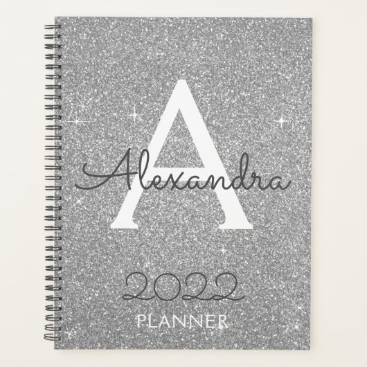 Monogramme Pailleté Argenté 2022 (Devant)