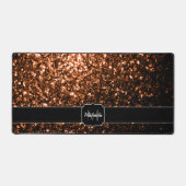 Monogramme pailleté de faux bronze orange marron (Recto)