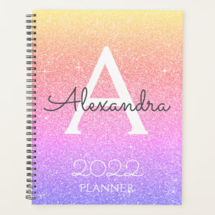Monogramme Pailleté Paillettes Pastel Arc-en-ciel 