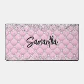 Monogramme pailleté rose argenté élégant (Recto)