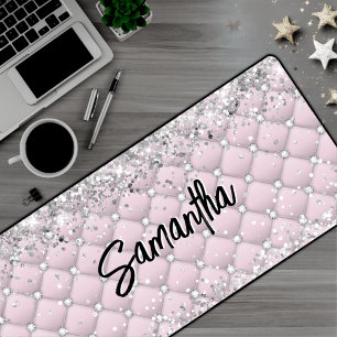 Monogramme pailleté scintillant rose argent élégan