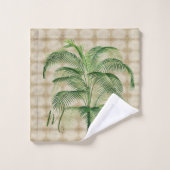Monogramme Palm Tree Vintage Tropical Élégant (Gant de toilette)