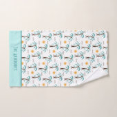 Monogramme Palmiers Été Tropical Soleil Plage (Serviette à main)