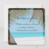 Monogramme Palmiers Sur Plage Mariage Invitations (Dos)