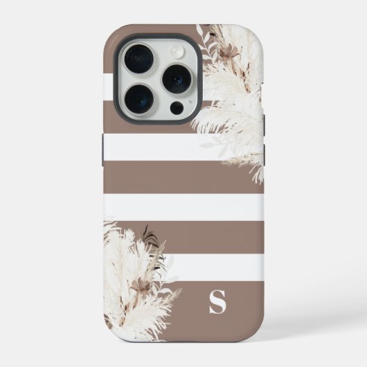 Monogramme Pampas Gris Boho (Verso)