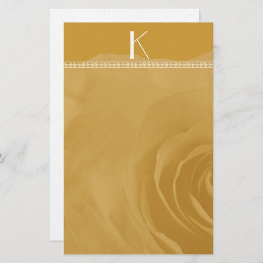 Monogramme Papeterie Rose estampillé sur Carmel (Devant / Derrière)