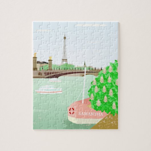 Monogramme Paris Eifel Tour Puzzle avec boîte cade (Vertical)