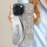Monogramme Parties scintillant en métal argenté lo<br><div class="desc">Le design est une photo et les coques ne sont pas faits avec de la parties scintillant, des paillettes, des métaux ou des bois. Cette conception est également disponible sur d'autres modèles de téléphone. Choisissez Type de périphérique pour voir d'autres iPhone, Samsung Galaxy ou coques Google. Certains styles peuvent être...</div>