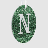 Monogramme Parties scintillant verte Fête de Noël  (devant)