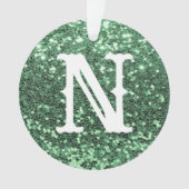 Monogramme Parties scintillant verte Fête de Noël  (devant)