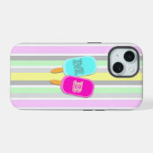 Monogramme Pastel Stripes et Popsicles (Verso Horizontal)