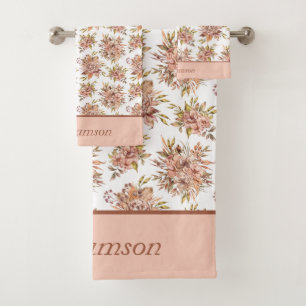 Monogramme Peach Rouge Brown Vert Floral