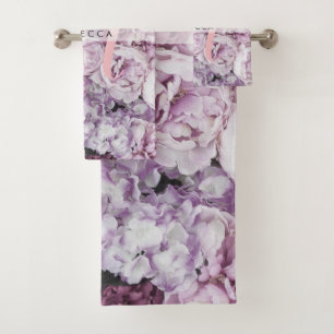 Monogramme Peony Roses Floral Pink Script