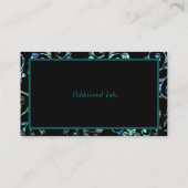 Monogramme Perle Turquoise Carte de visite floral  (Dos)
