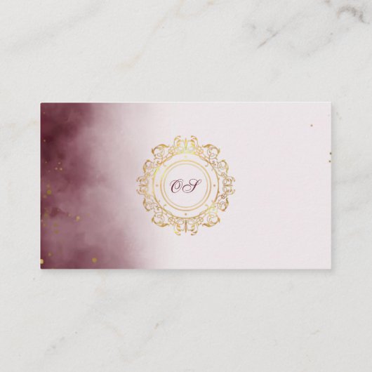 Monogramme personnalisable Élégant Carte de visite (Dos)