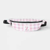 Monogramme personnalisable gingham rose élégant bl (Recto)