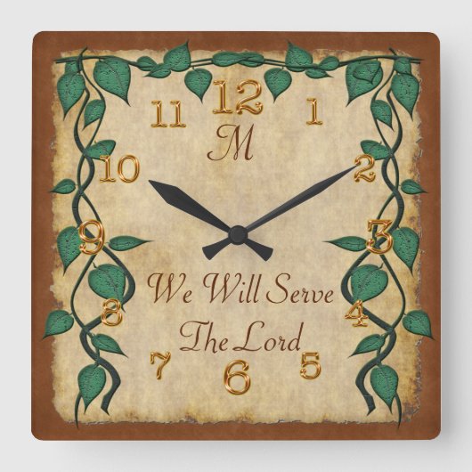 Monogramme personnalisable Horloges chrétiennes Vi (Recto)