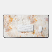 Monogramme personnalisé à motif floral élégant aqu (Clavier et souris)