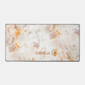 Monogramme personnalisé à motif floral élégant aqu (Recto)