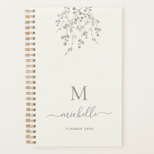 Monogramme personnalisé aquarelle botanique ivoire