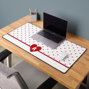 Monogramme personnalisé avec pois rouges sur fond 