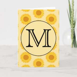 Monogramme personnalisé, avec tournesol jaune.