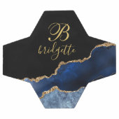 Monogramme personnalisé Black Gold Marine Géode d' (Plat)