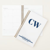 Monogramme personnalisé bleu marine (Devant avec enveloppe)