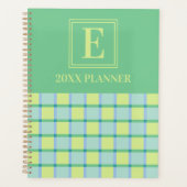 Monogramme personnalisé bleu vert citron moderne d (Devant)