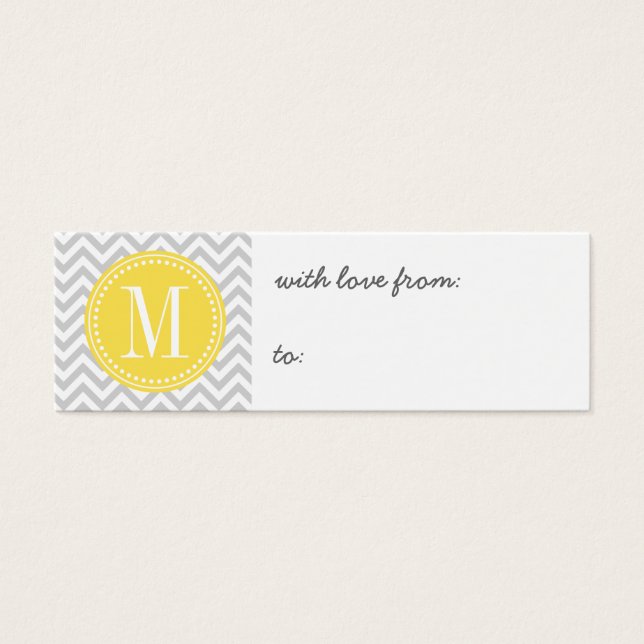 Monogramme personnalisé Chevron Zigzag gris clair (Devant)