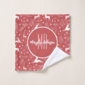 MONOGRAMME PERSONNALISÉ CHRISTMAS REINDEER & HOLID (Gant de toilette)