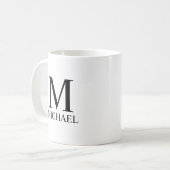 Monogramme personnalisé classique et nom café Mug (Devant gauche)