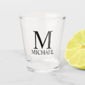 Monogramme personnalisé classique et verre de tir (Devant)