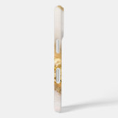 Monogramme personnalisé coque iphone en marbre dor (Verso / Droite)