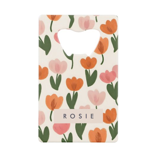 Monogramme Personnalisé Cute Spring Tulip Motif (Devant)