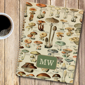 Monogramme personnalisé de champignons vintages