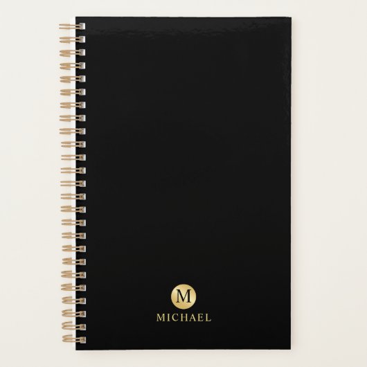 Monogramme personnalisé de luxe noir et or