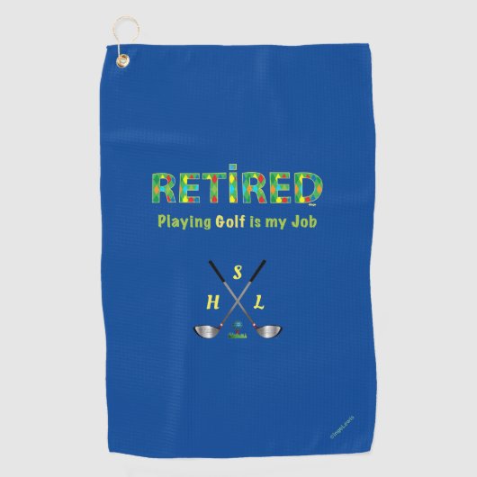 Monogramme personnalisé de serviette de golf - Dev (Devant)