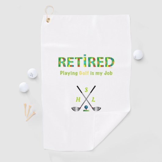 Monogramme personnalisé de serviette de golf - Dev (En situation)