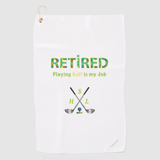 Monogramme personnalisé de serviette de golf - Dev (Devant)