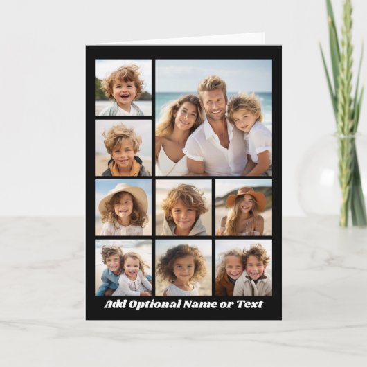 Monogramme personnalisé du Collage photo noir et b (Devant)