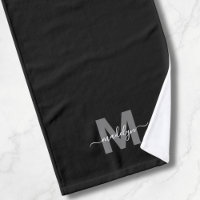 Monogramme personnalisé élégant noir de nom