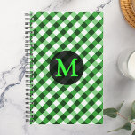 Monogramme personnalisé En vichy Motif vert forest<br><div class="desc">Personnalisez ce produit avec la lettre de votre choix !</div>